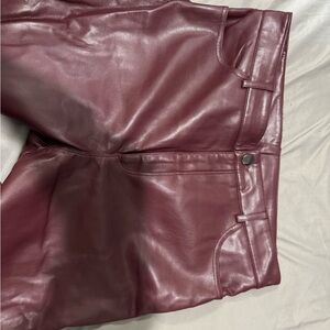 Dynamite Maroon Leather Trousers